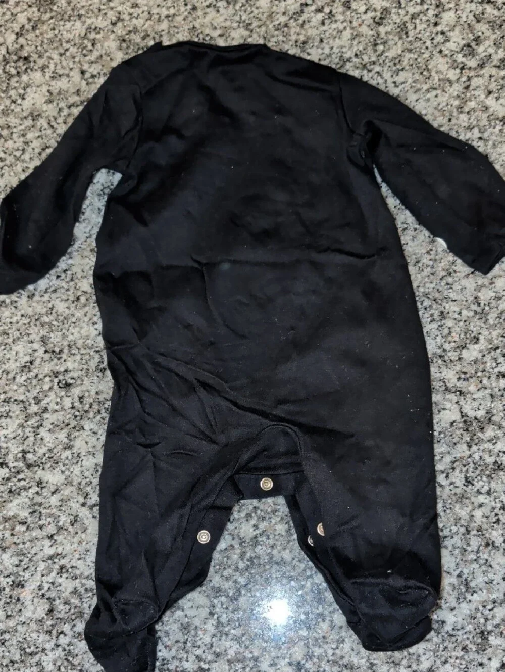 Carter's Black Baby Footed Sleeper with White Print Halloween